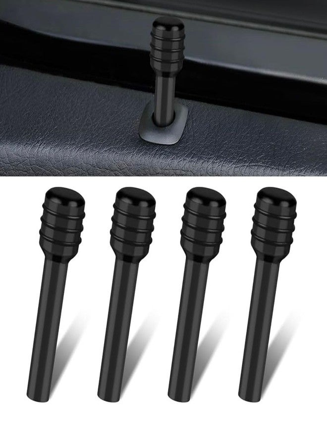 AUTO MT مجموعة مقابض قفل أبواب السيارة (4 قطع)، إكسسوارات سيارات، مجموعة مقابض قفل أبواب السيارة العالمية، مصنوعة من سبائك الألومنيوم، لون أسود، مقاومة للخدش - Image 1